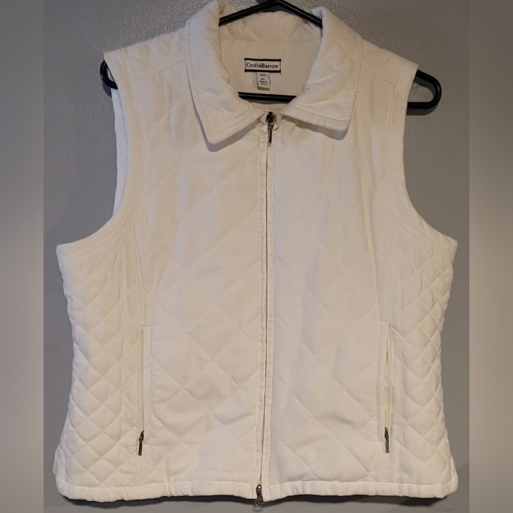 Croft & Barrow Women's Ivory Quilted Vest
